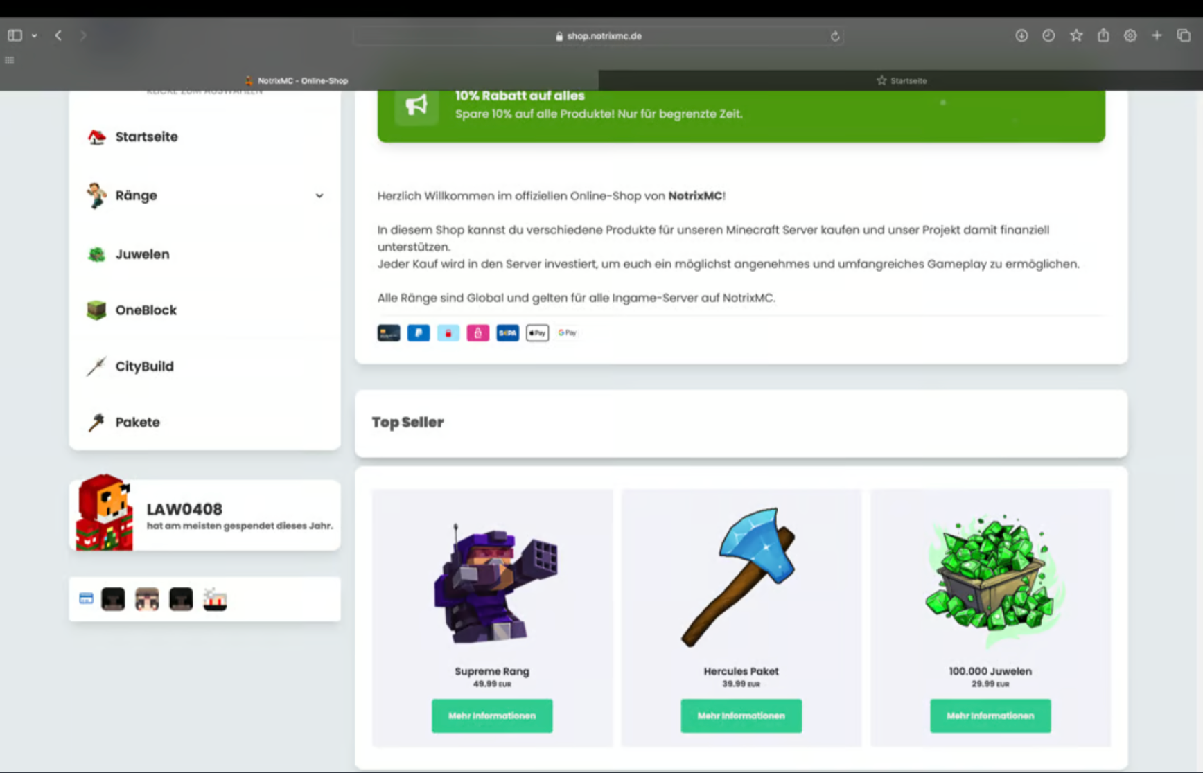 Enterprise Tebex Theme 2.0 - MinecraftWebsites by Venxu™ Collective