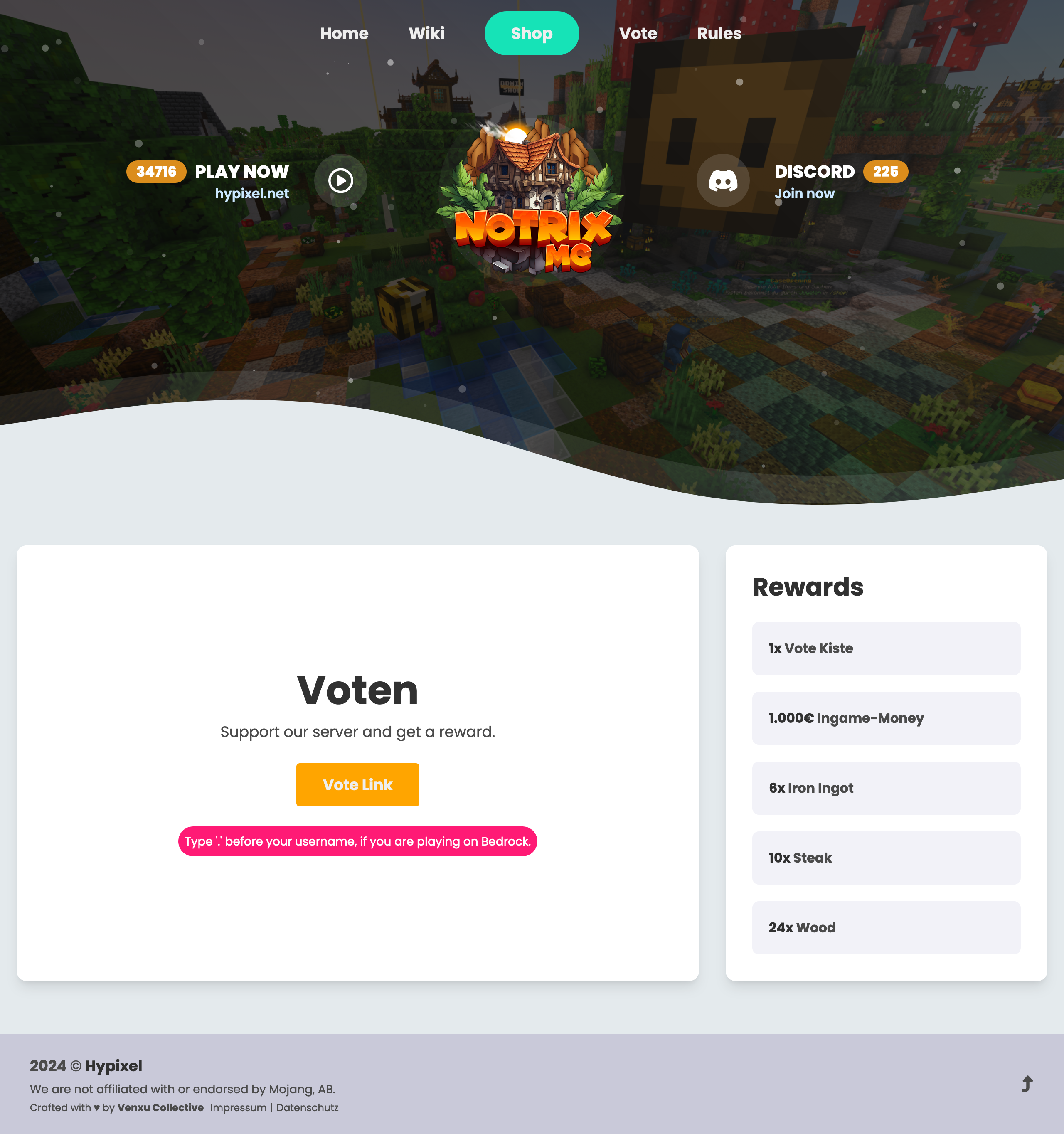 Enterprise Website Template 2.0 - MinecraftWebsites by Venxu™ Collective