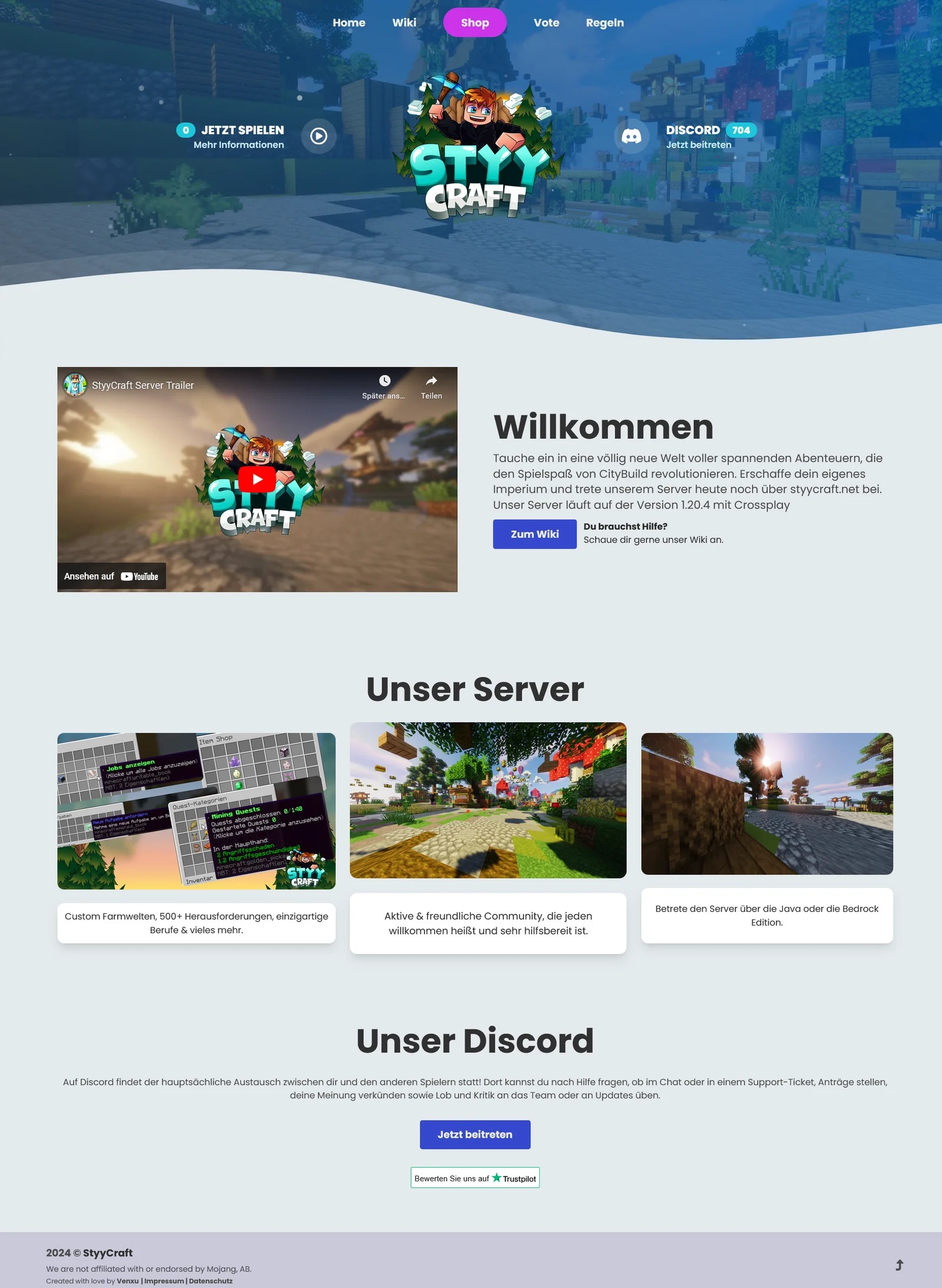 Enterprise Website Template 1.0 - MinecraftWebsites by Venxu™ Collective